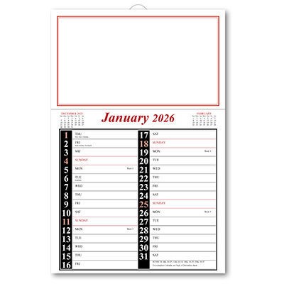 Appointment Memo Calendar - Red and Black