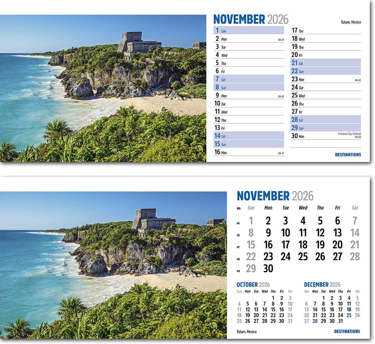 Destinations Desk Calendar