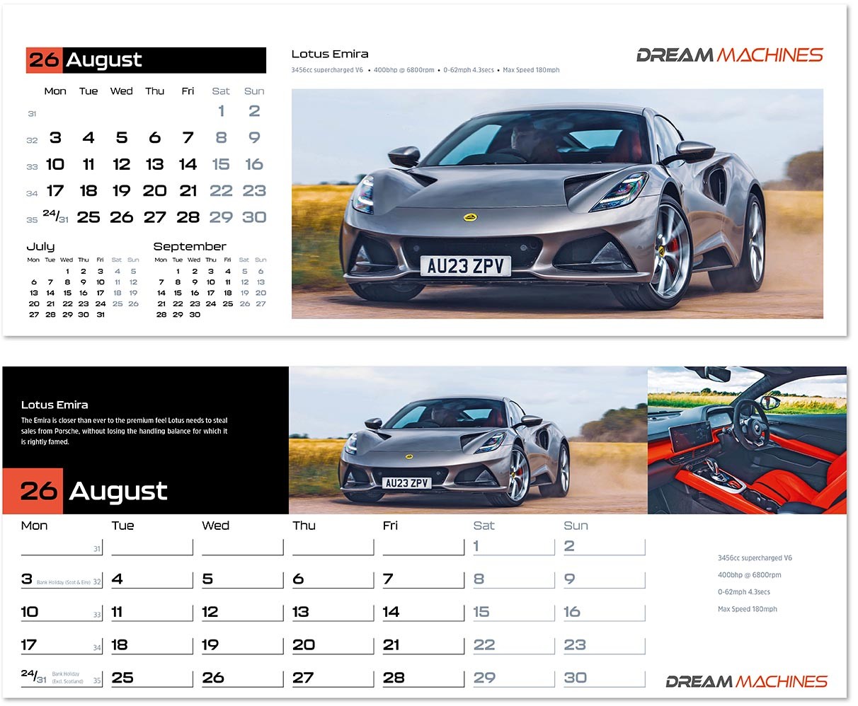 Dream Machines Desk Calendar