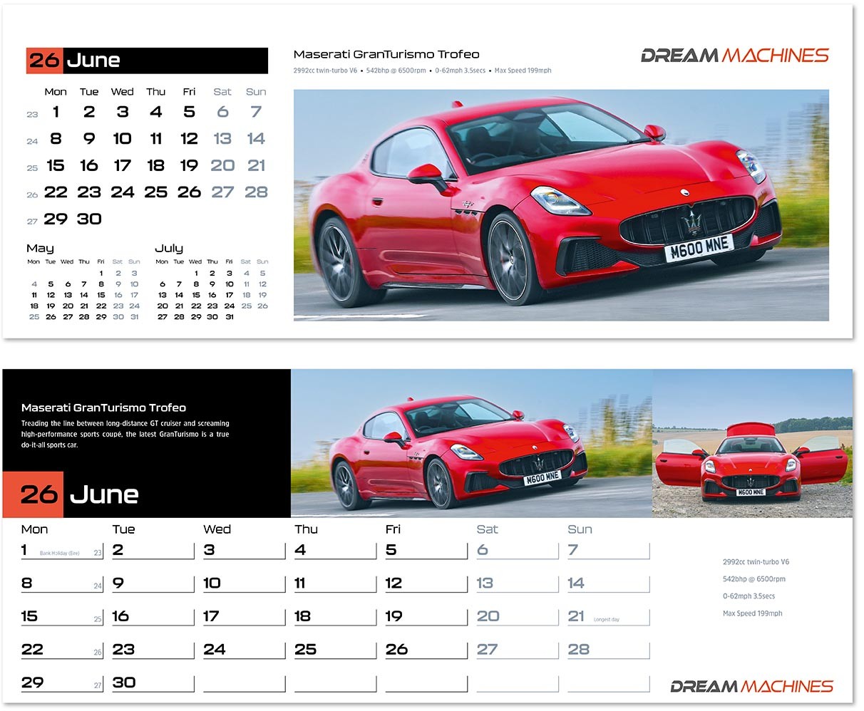 Dream Machines Desk Calendar