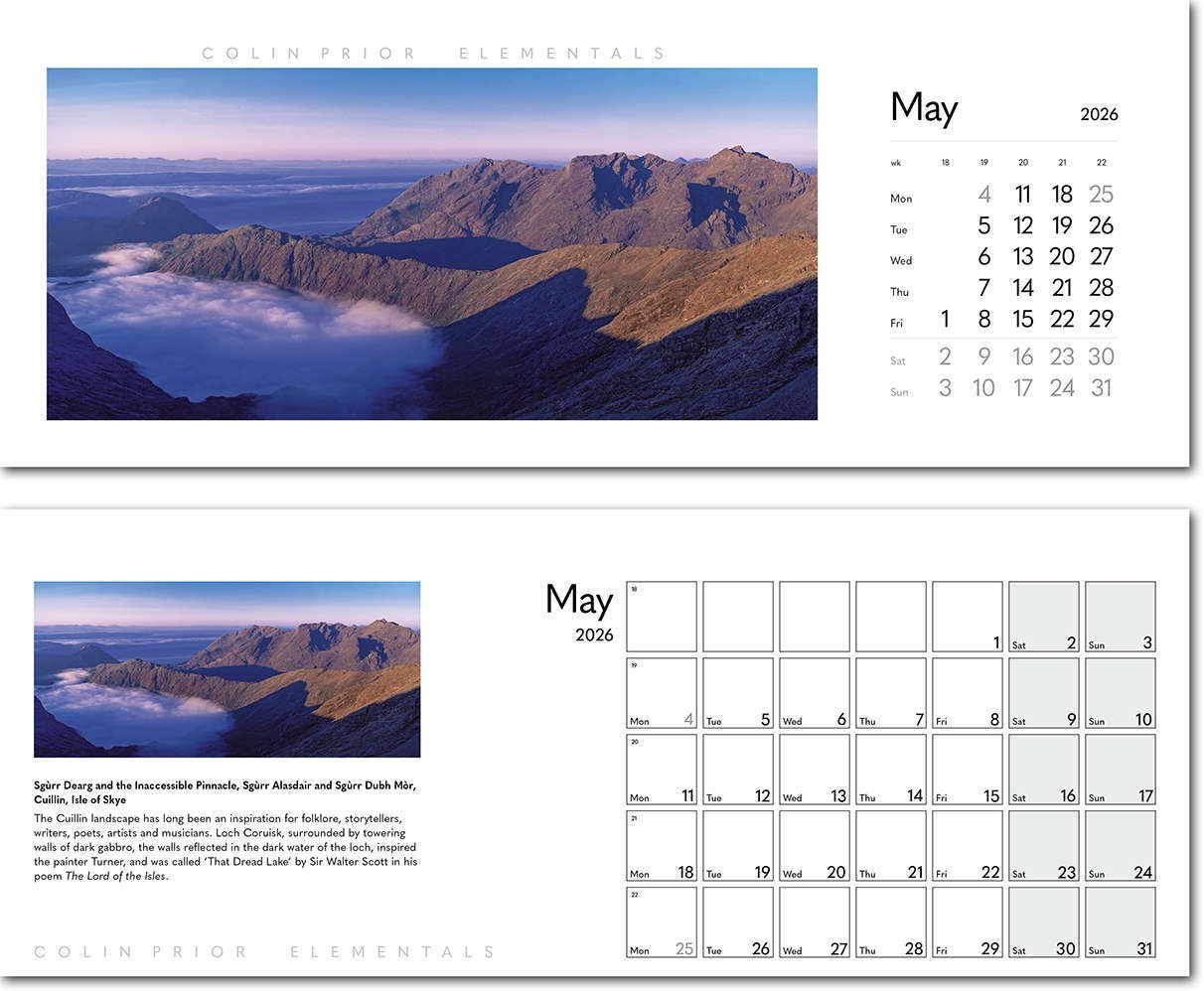 Colin Prior Elementals Premium Lined Easel Desk Calendar