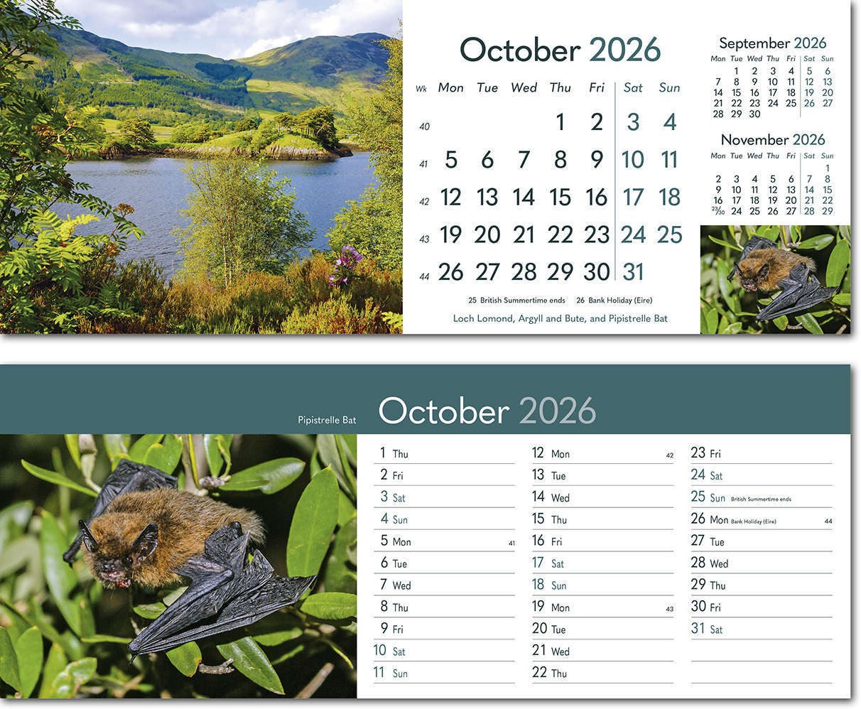 Rural Britain Note Station Desk Calendar 