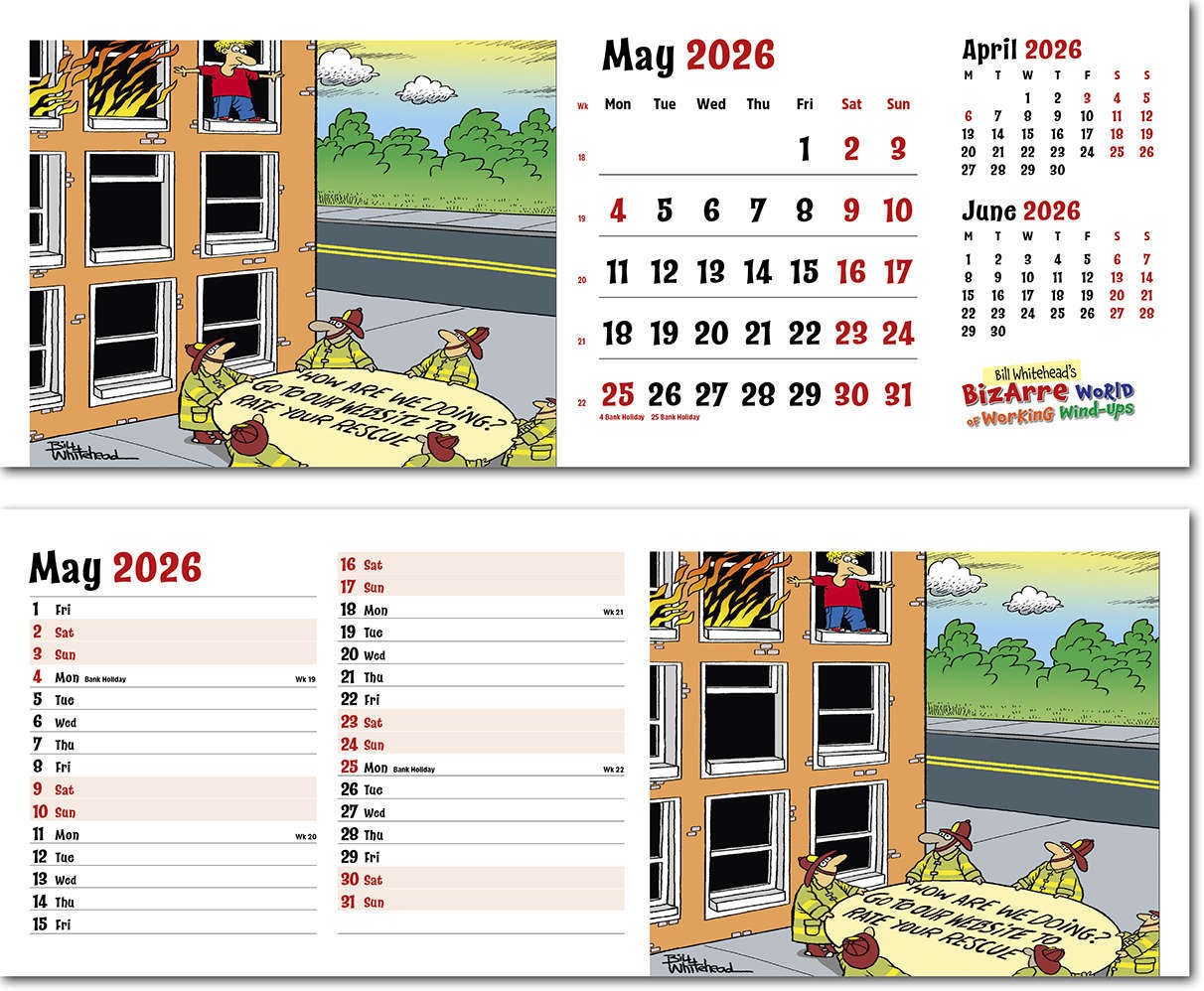 Bizarre World of Working Wind Ups Task Station Desk Calendar