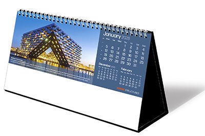 Iconic Structures Premium Lined Easel Desk Calendar