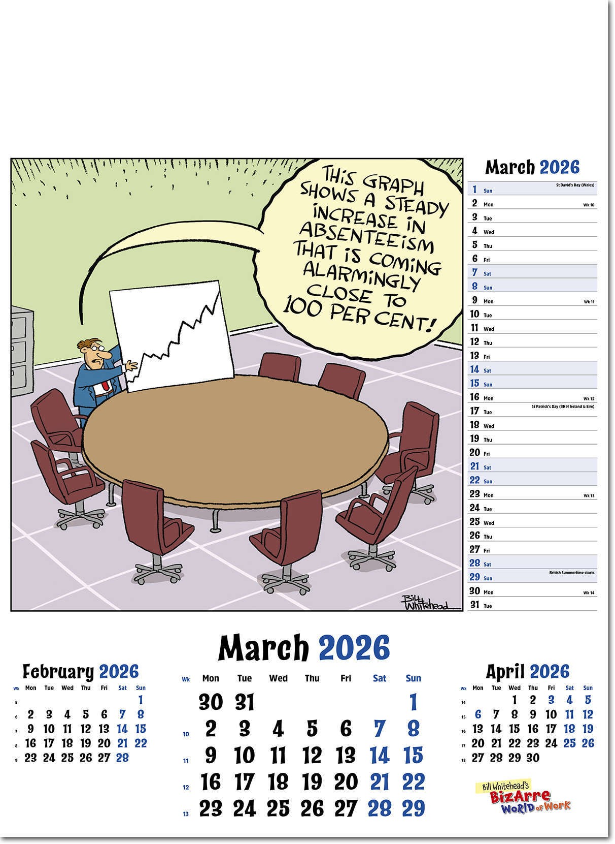 Bizarre World of Work Wall Calendar