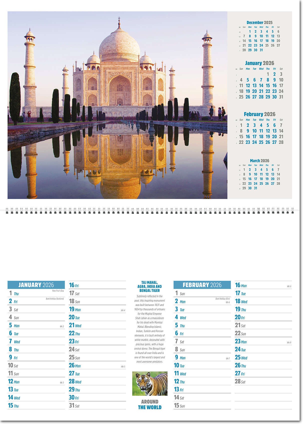 Around the World Postage Saver Calendar