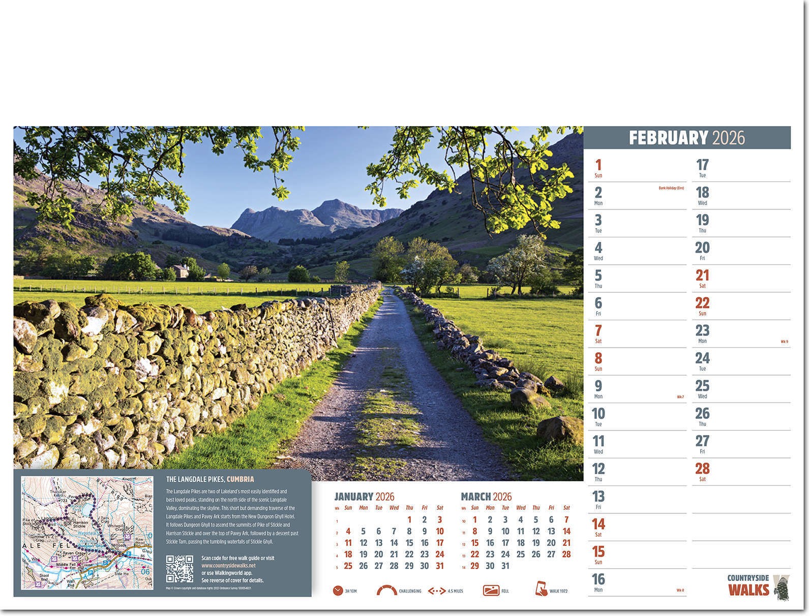 Countryside Walks Wall Calendar