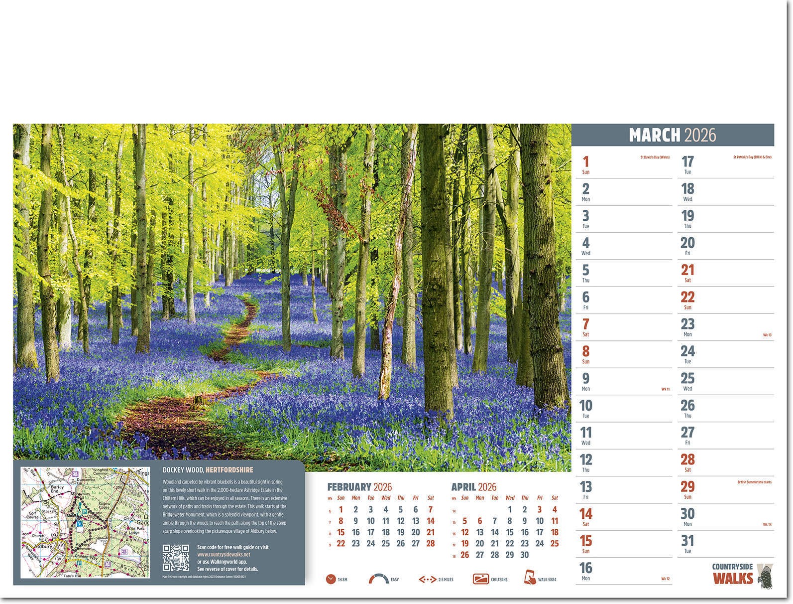 Countryside Walks Wall Calendar