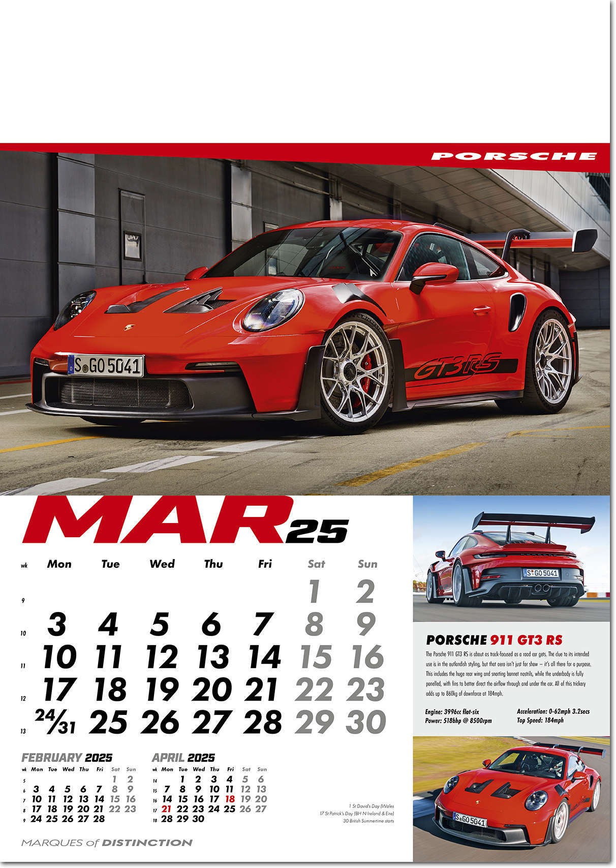 Marques of Distinction Wall Calendar