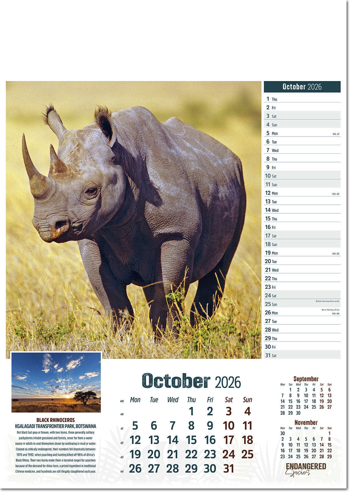 Endangered Species Calendar