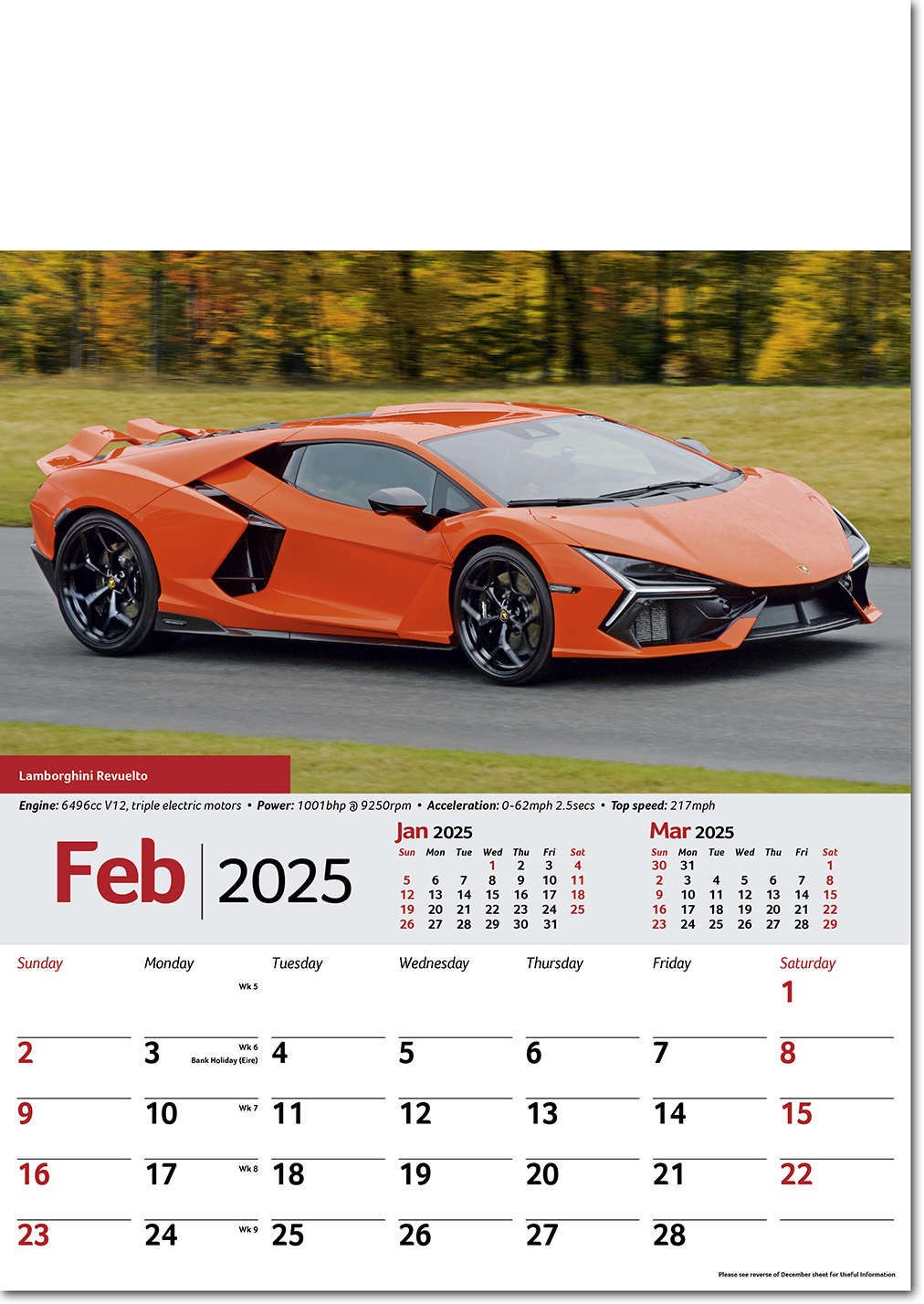 Performance Cars Wall Calendar