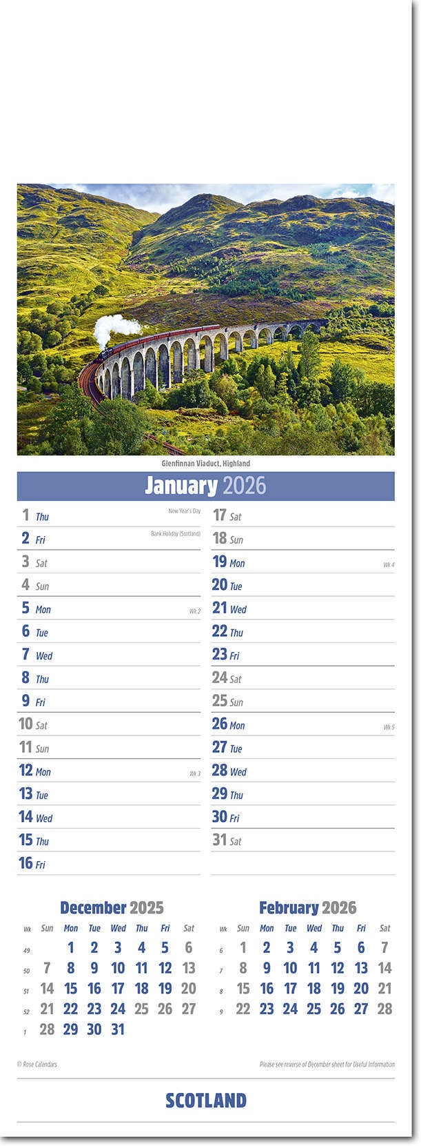 Slimline Scotland Calendar