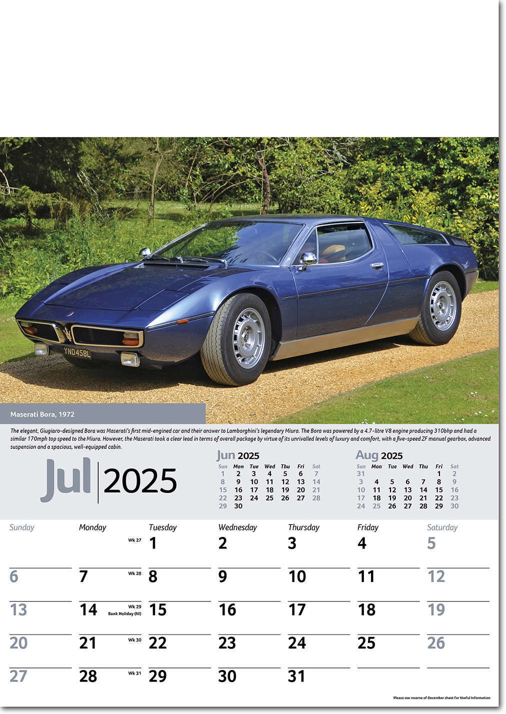 Collectors Cars Calendar